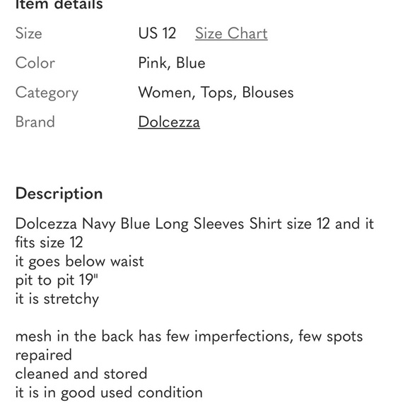 Dolcezza Navy Blue Long Sleeves Shirt size 12 & 3 other blouses size 12 - Picture 10 of 12